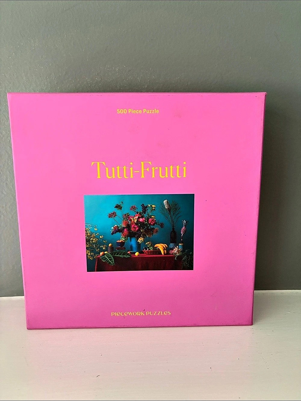 Piecework Puzzles Tutti-Frutti 500-Piece Jigsaw Puzzle Pink & Blue